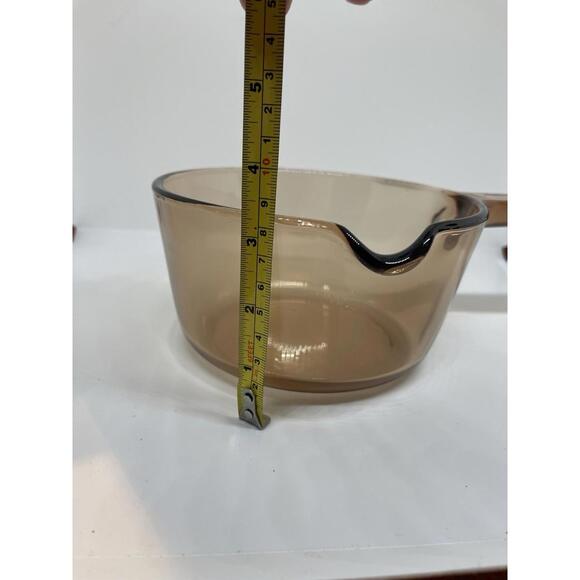 Vision Corning USA Amber Glass Sauce Pot Pan 1L with Pour Spout No Lid - Picture 7 of 10